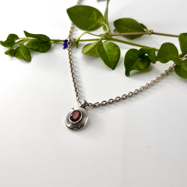 Oval Garnet Pendant