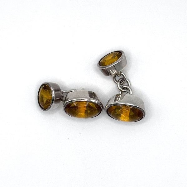 Citrine Silver Cufflinks