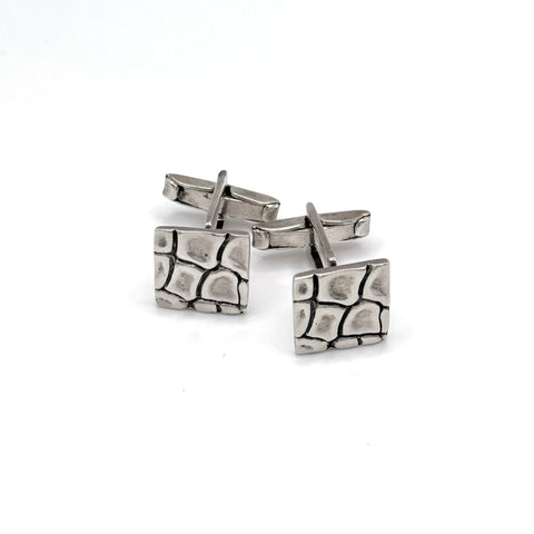 Sterling Silver Square Patterned Cufflinks