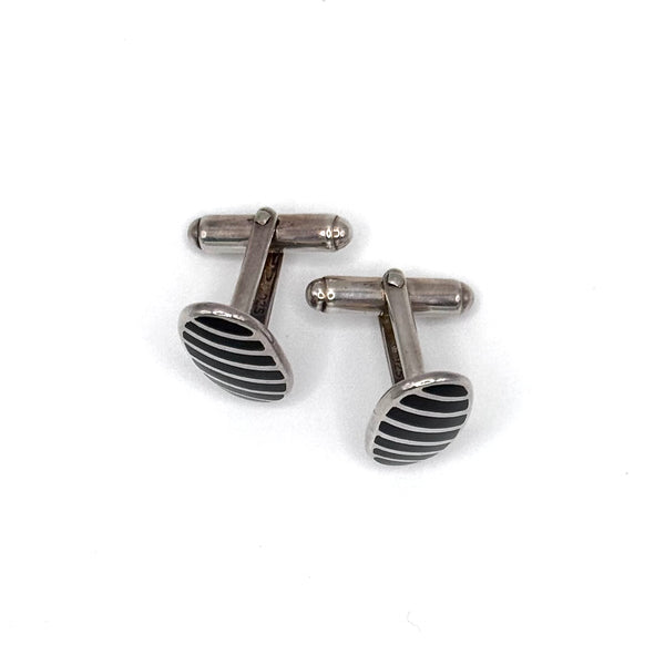 Onyx Stripes Sterling Silver Cufflinks