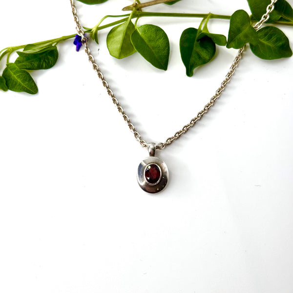 Oval Garnet Pendant