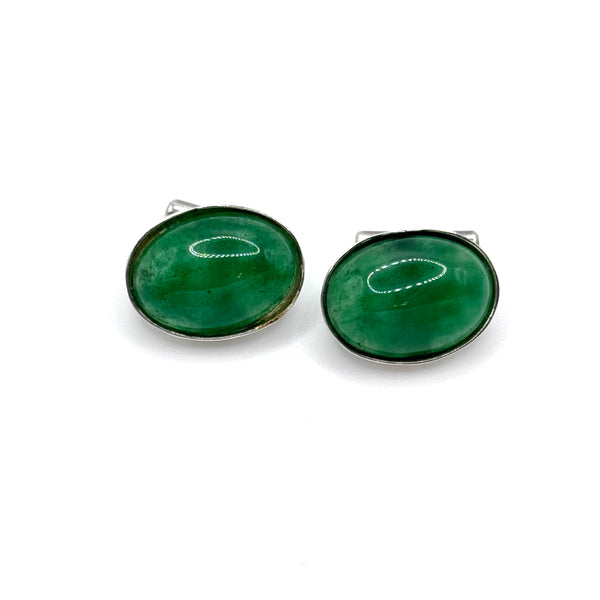 Jade Sterling Silver Cufflinks