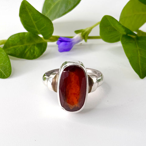 Garnet Bezel Set Ring