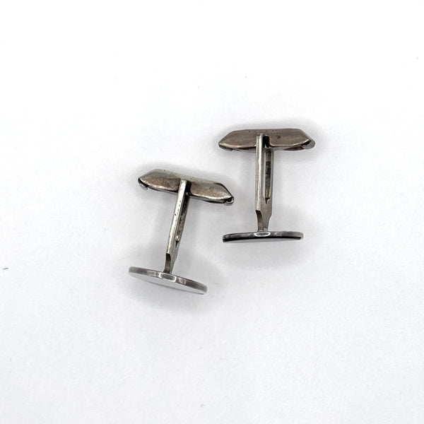 Onyx Half Sterling Silver Cufflinks