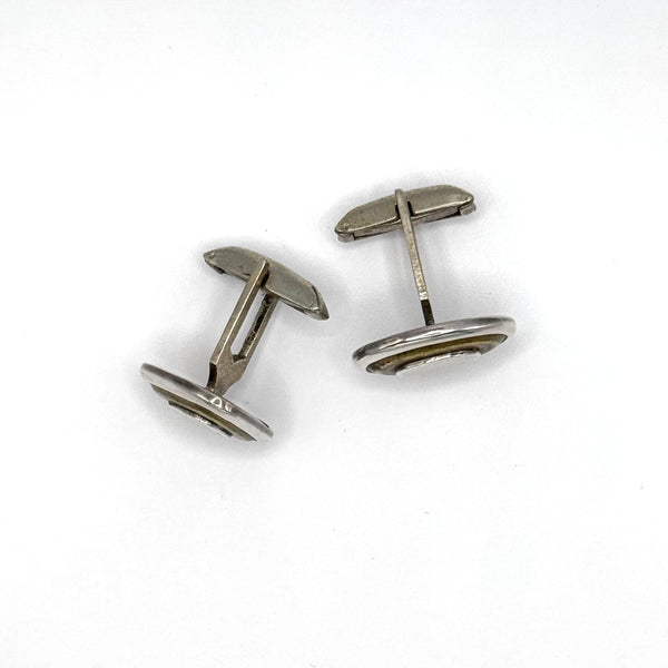 Sterling Silver and Brass Cufflinks