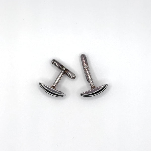 Onyx Banded Sterling Silver Cufflinks