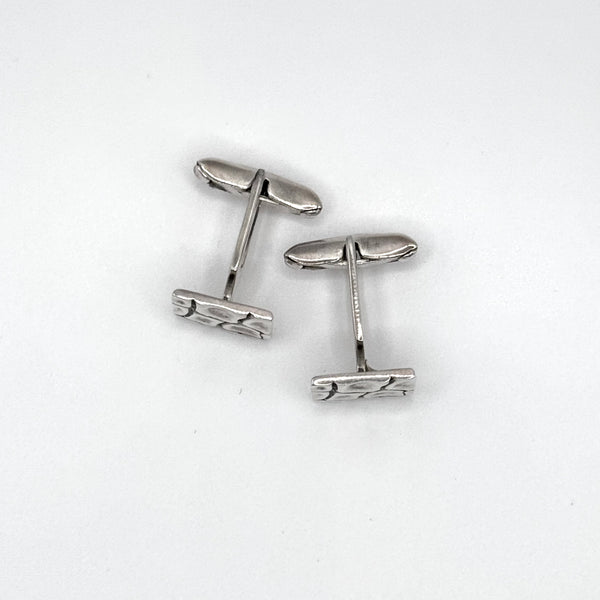 Sterling Silver Square Patterned Cufflinks