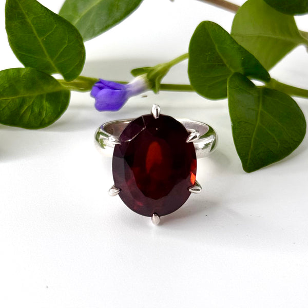 Oval Garnet Cocktail Ring