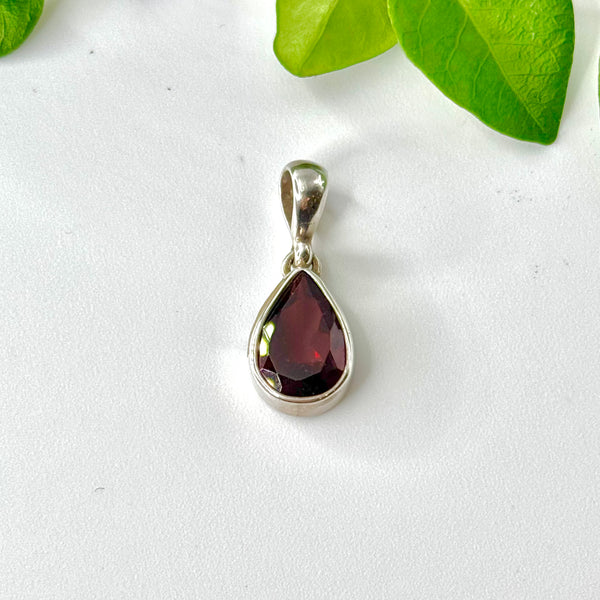 Teardrop Garnet Pendant