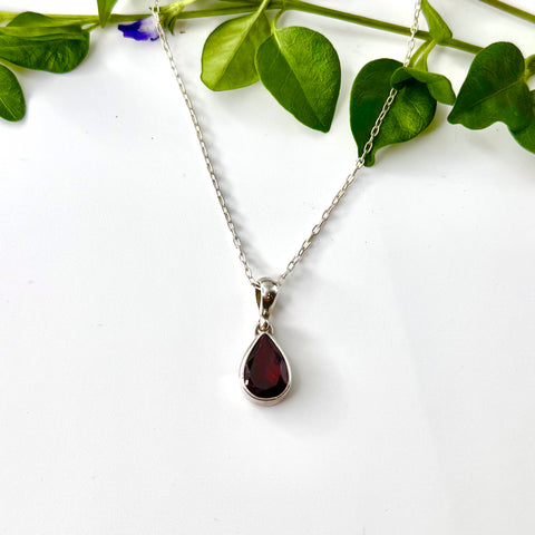 Teardrop Garnet Pendant