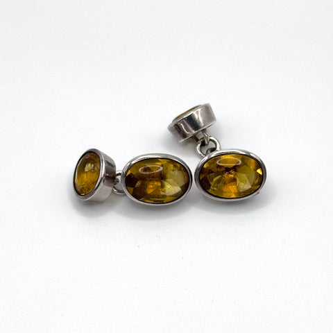 Citrine Silver Cufflinks