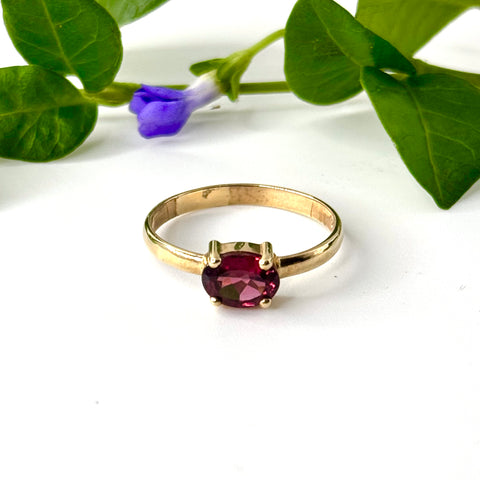 9ct Gold Garnet Fine Ring