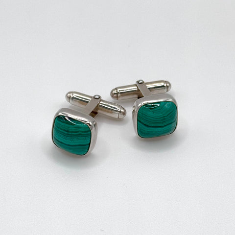 Malachite Sterling Silver Cufflinks