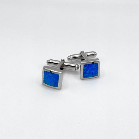 Recon Opal Sterling Silver Cufflinks