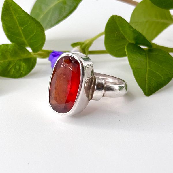 Garnet Bezel Set Ring