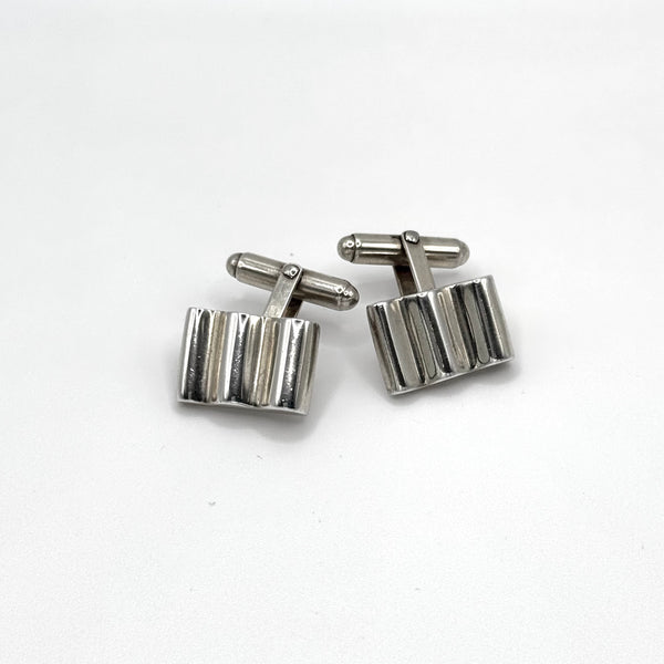 Sterling Silver Ridged Cufflinks