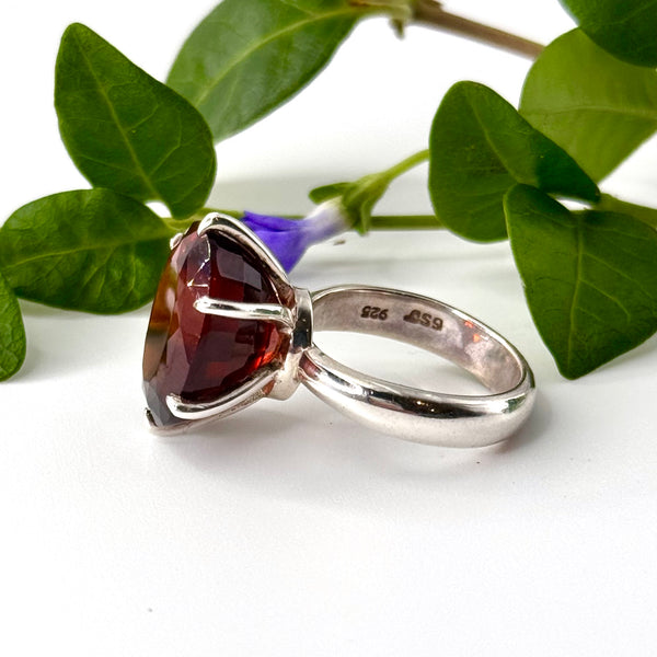 Oval Garnet Cocktail Ring