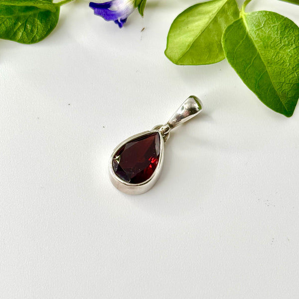 Teardrop Garnet Pendant