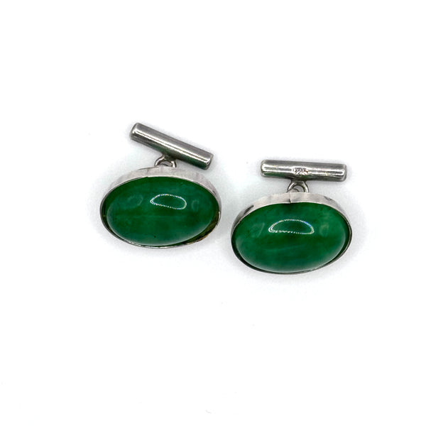 Jade Sterling Silver Cufflinks