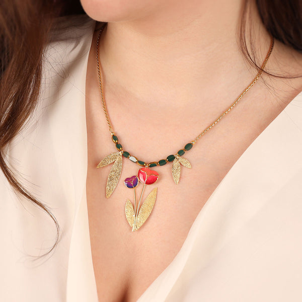 Taratata Gold Flower Necklace - Crocus