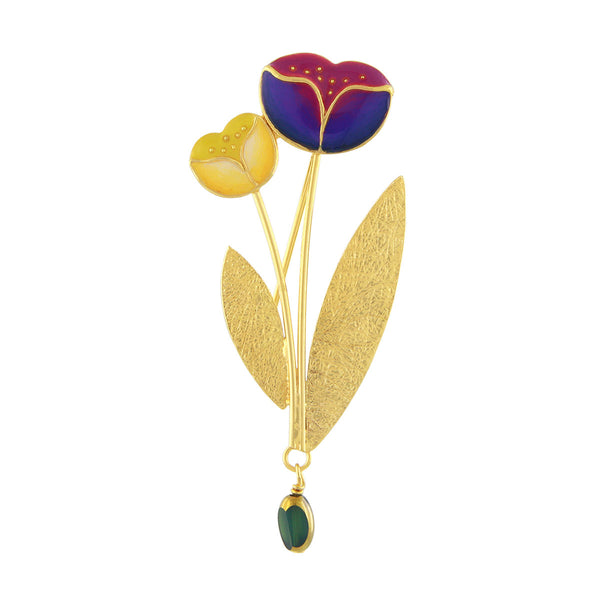 Taratata Gold Flower Brooch - Crocus