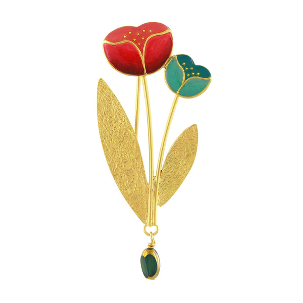 Taratata Gold Flower Brooch - Crocus