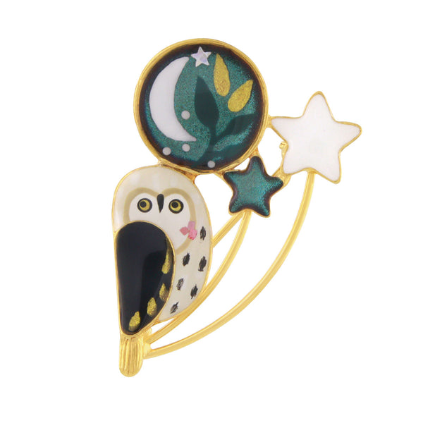 Taratata Owl Brooch - Clair De Lune