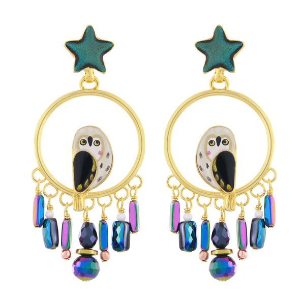 Taratata Owl Earrings - Clair De Lune